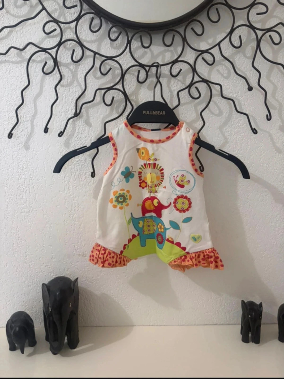 Regata túnica para bebê menina branca com motivos de animais da savana - tamanho 6 meses (6m) – photo 2